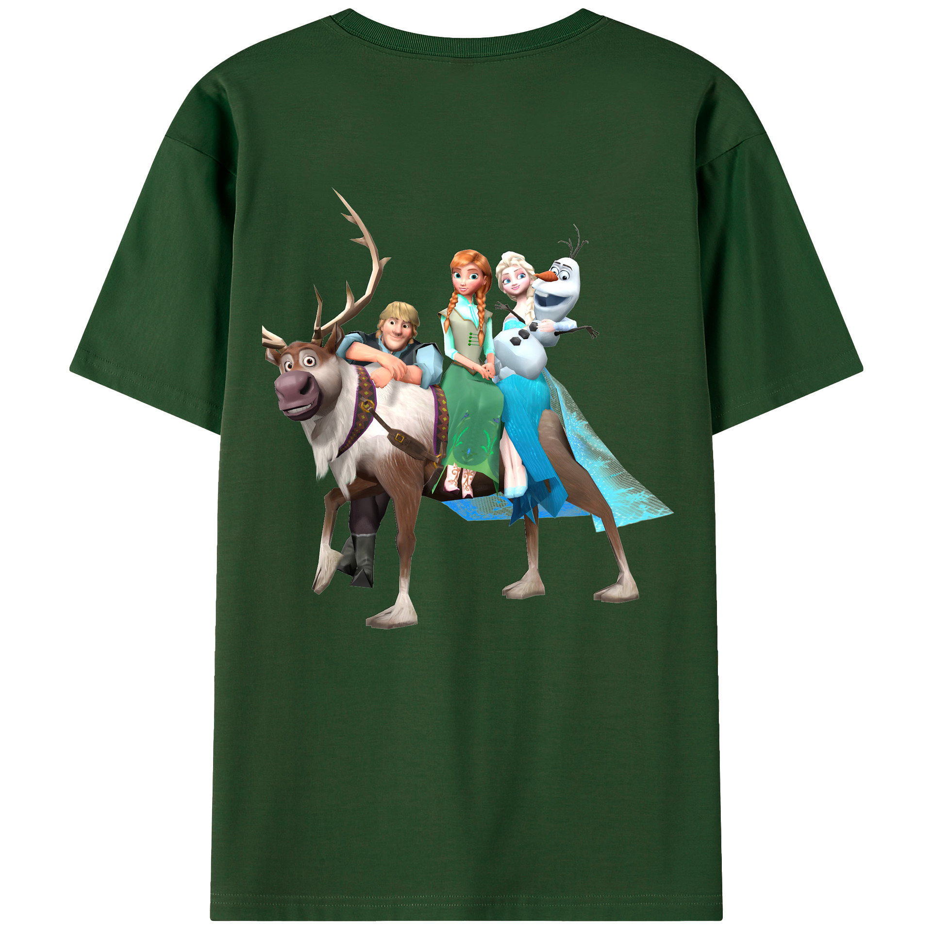 （画像用） アナと雪の女王 アンナ エルサ Frozen Anna Elsa 綿100％半袖Tシャツ（背面プリント）